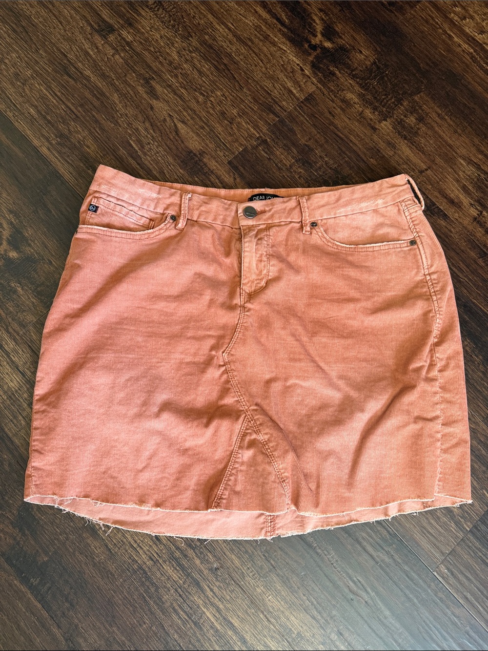 Dear John Coral Denim Mini Skirt